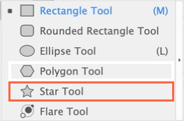 The Rectangle tool group. Click and hold the Rectangle tool, then choose Star Tool.